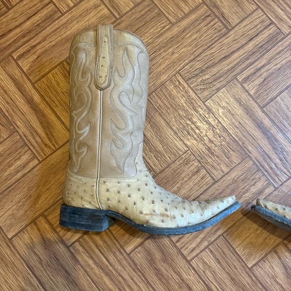Men’s Size 8.5 Brown Leather Cowboy Boots With Matching Los Altos Western Belt main image 4